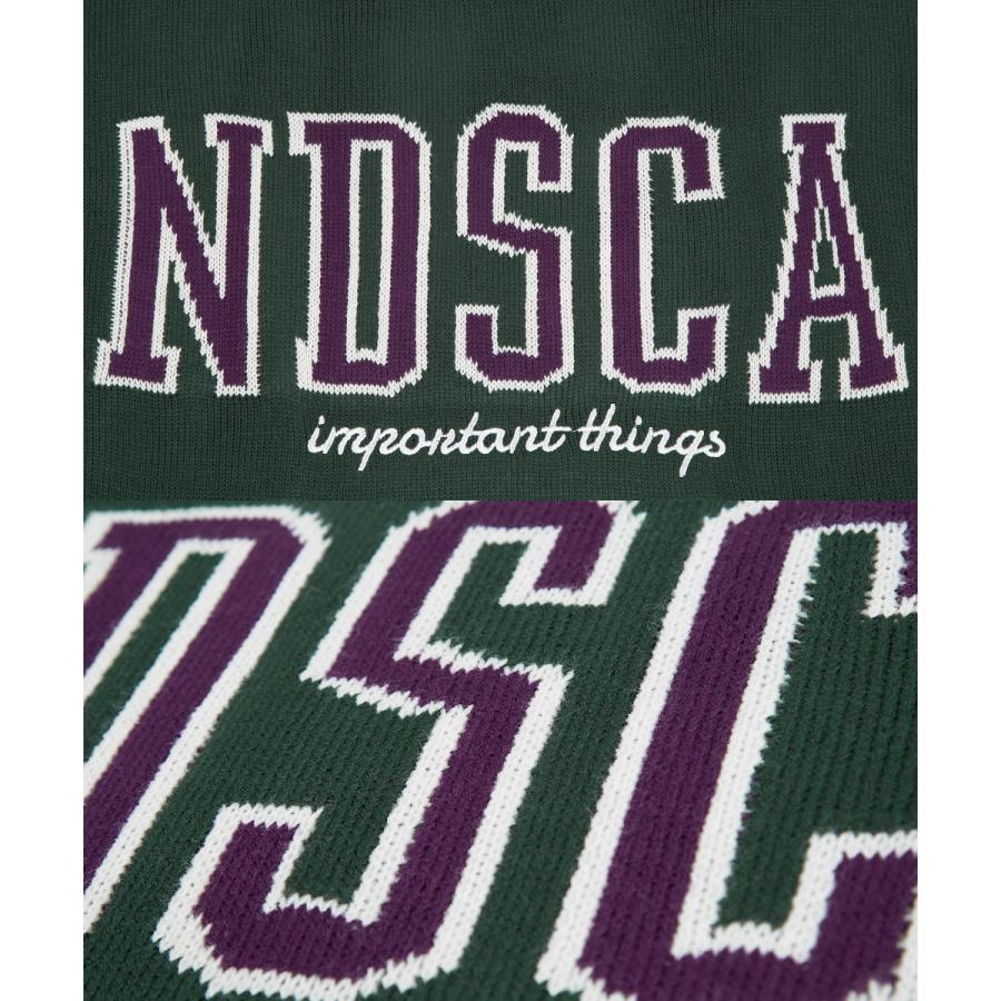 カレッジロゴ ダブルジャガードニット セーター メンズ クルーネック 袖ロゴ 刺繍 オーバーサイズ 大きいサイズ ゆったり 韓国ファッション カジュアル アメカジ | improves | 13