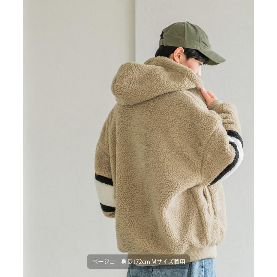 アームライン 裏シャギー ボアブルゾン メンズ ジャケット ジップパーカー ファー ボアフリース もこもこ ビッグシルエット オーバーサイズ ゆったり | improves | 06