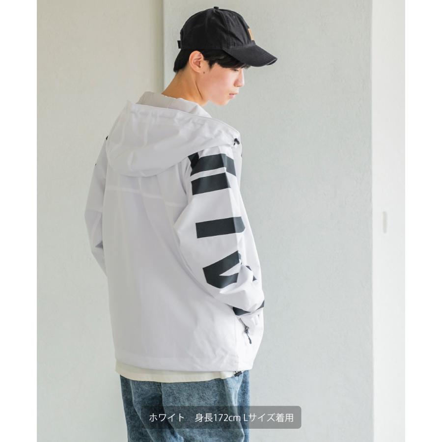 袖ロゴプリントフードブルゾン メンズ 防風 防水 ウインドブレーカー パーカー ジャケット ビッグシルエット オーバーサイズ 大きいサイズ 韓国ファッション | improves | 03