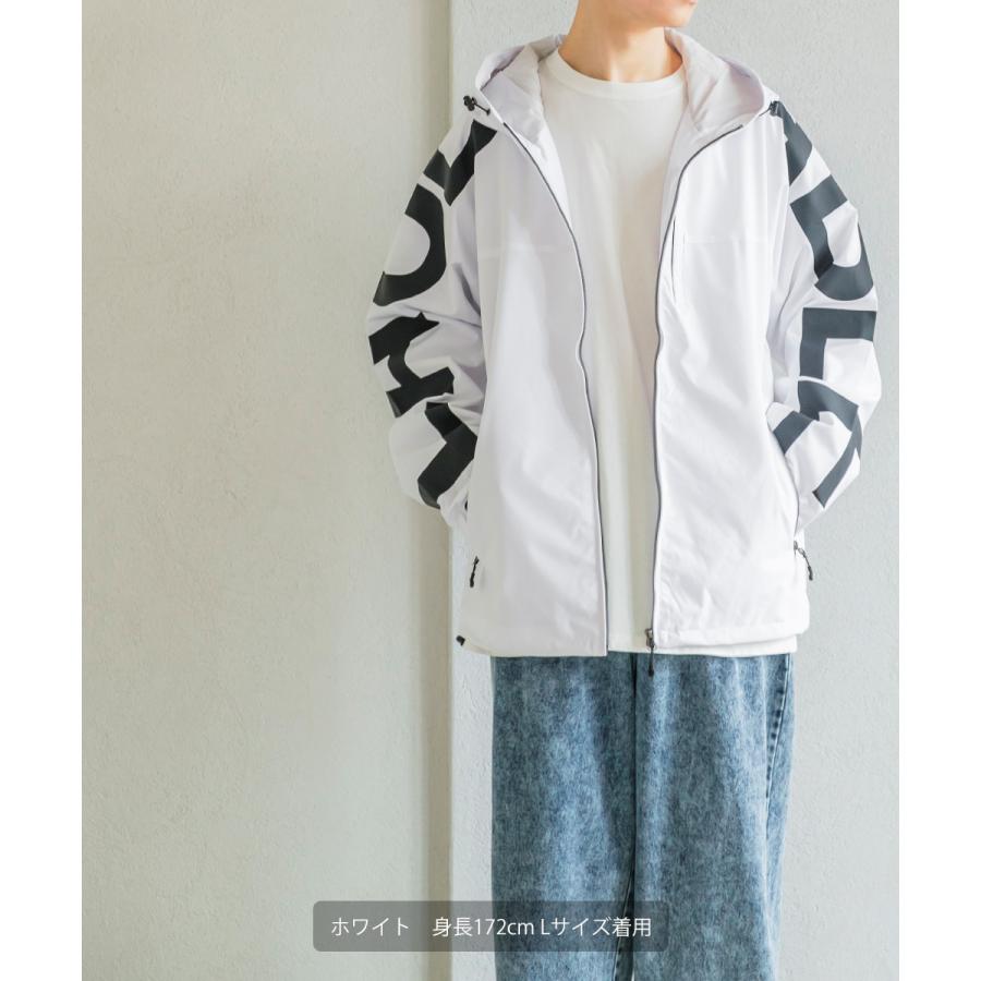 袖ロゴプリントフードブルゾン メンズ 防風 防水 ウインドブレーカー パーカー ジャケット ビッグシルエット オーバーサイズ 大きいサイズ 韓国ファッション | improves | 04