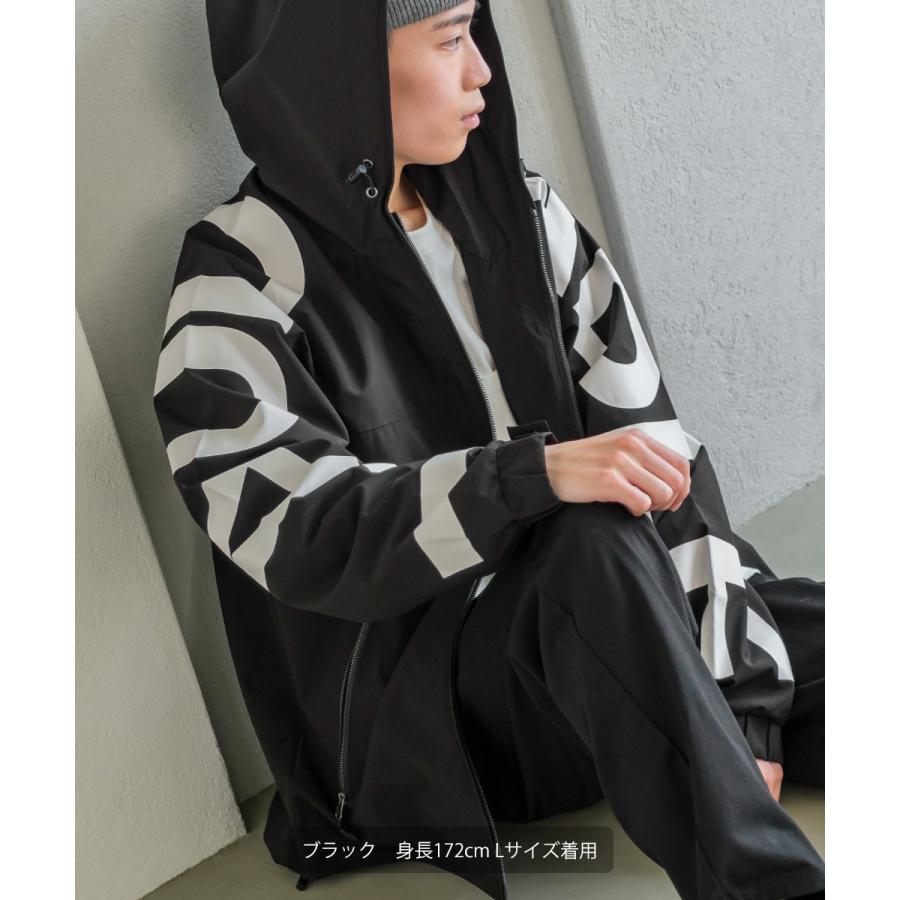 袖ロゴプリントフードブルゾン メンズ 防風 防水 ウインドブレーカー パーカー ジャケット ビッグシルエット オーバーサイズ 大きいサイズ 韓国ファッション | improves | 06