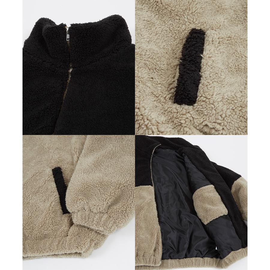 シャギーボアジャケット メンズ シープボア スタンドカラー ブルゾン ビッグシルエット オーバーサイズ 大きいサイズ ゆったり ドロップショルダー | improves | 19