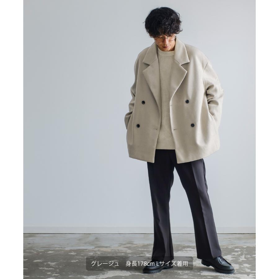 improves ウールライク メルトン ピーコート メンズ Pコート ダブル