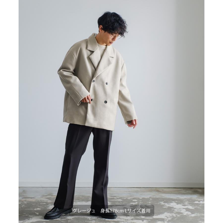 improves ウールライク メルトン ピーコート メンズ Pコート