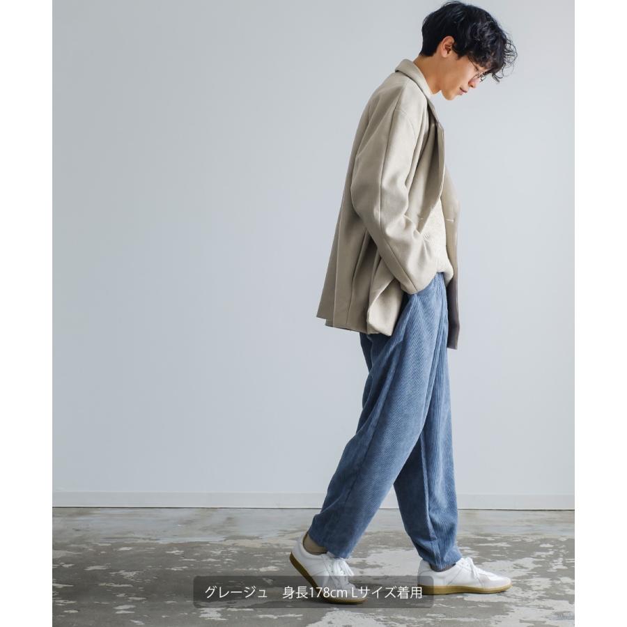 ウールライク メルトン ピーコート メンズ Pコート ダブルブレスト テーラードジャケット ミリタリー ドロップショルダー ストレッチ オーバーサイズ ゆったり | improves | 07