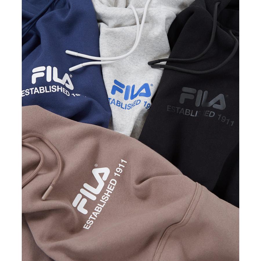 FILA デカ ロゴ プリント 裏起毛 フーディー  プルパーカー