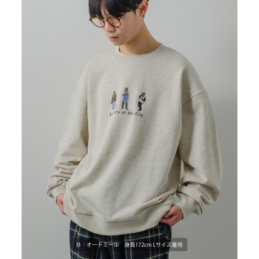 シティポップ刺繍 スウェット トレーナー メンズ レディース スエット 裏毛 クルーネック プルオーバー ビッグシルエット オーバーサイズ 大きいサイズ ゆったり | improves | 10