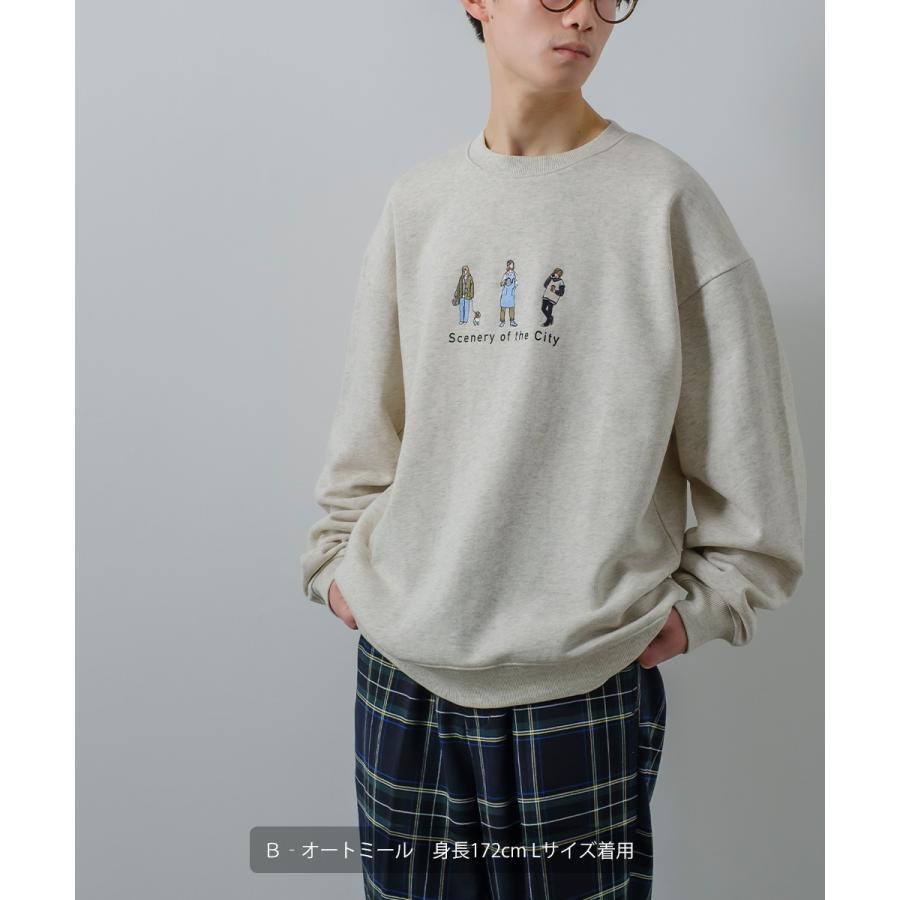 シティポップ刺繍 スウェット トレーナー メンズ レディース スエット 裏毛 クルーネック プルオーバー ビッグシルエット オーバーサイズ 大きいサイズ ゆったり | improves | 11