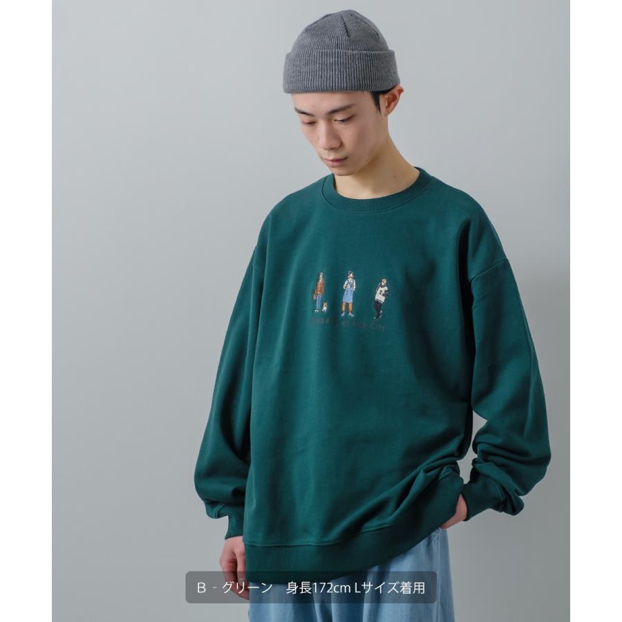 シティポップ刺繍 スウェット トレーナー メンズ レディース スエット 裏毛 クルーネック プルオーバー ビッグシルエット オーバーサイズ 大きいサイズ ゆったり | improves | 13