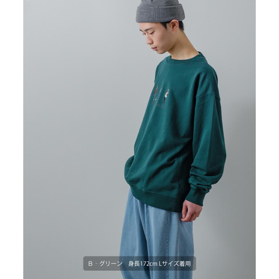 シティポップ刺繍 スウェット トレーナー メンズ レディース スエット 裏毛 クルーネック プルオーバー ビッグシルエット オーバーサイズ 大きいサイズ ゆったり | improves | 15