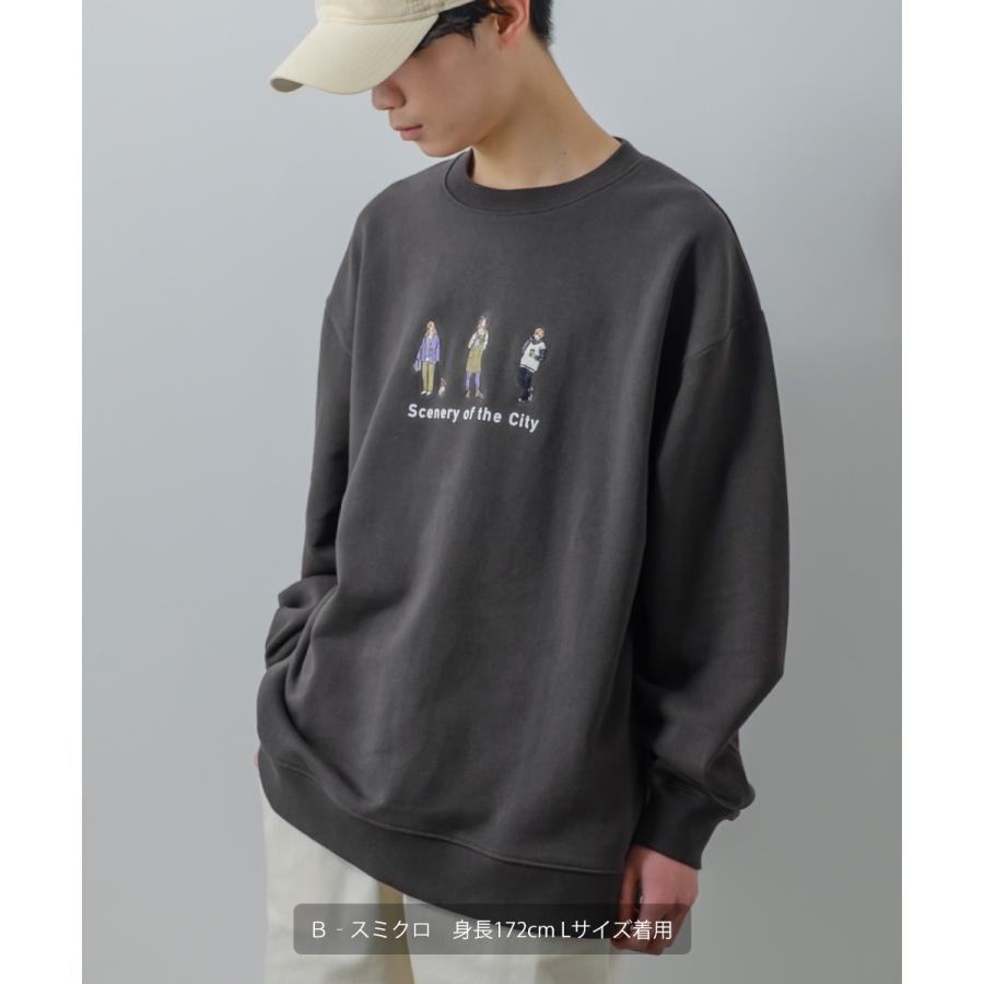 シティポップ刺繍 スウェット トレーナー メンズ レディース スエット 裏毛 クルーネック プルオーバー ビッグシルエット オーバーサイズ 大きいサイズ ゆったり | improves | 16