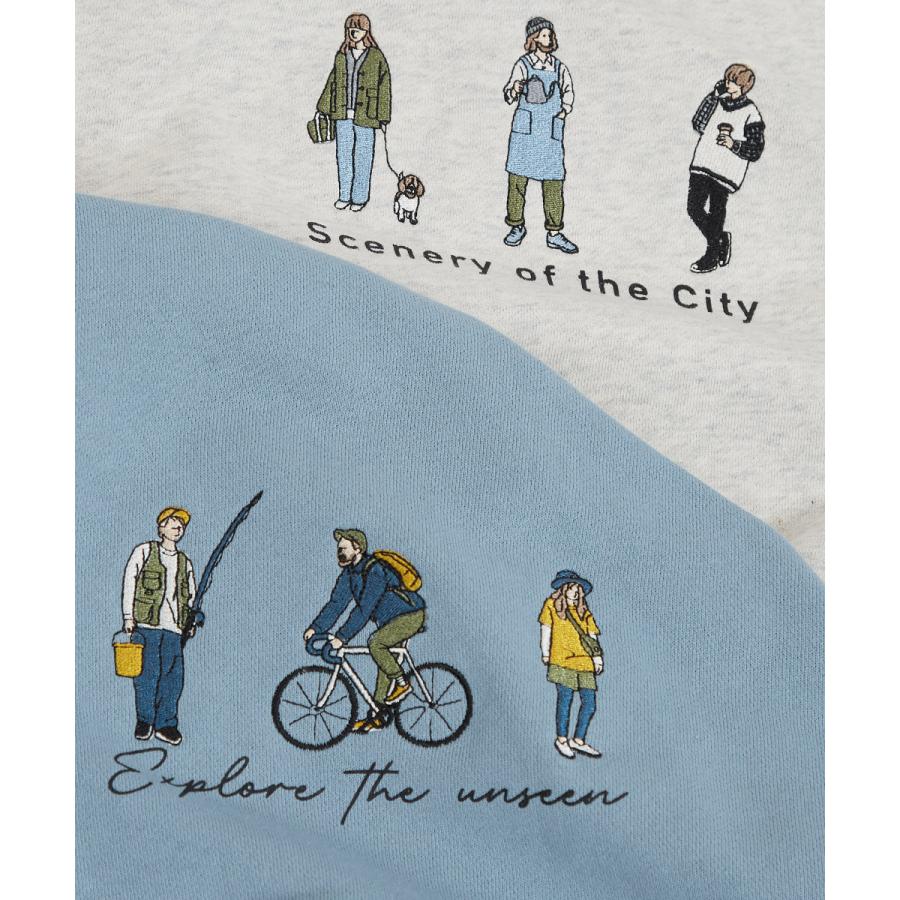 シティポップ刺繍 スウェット トレーナー メンズ レディース スエット 裏毛 クルーネック プルオーバー ビッグシルエット オーバーサイズ 大きいサイズ ゆったり | improves | 18