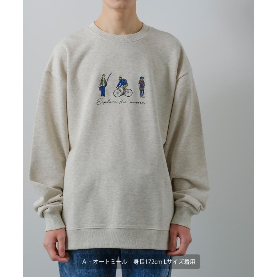 シティポップ刺繍 スウェット トレーナー メンズ レディース スエット 裏毛 クルーネック プルオーバー ビッグシルエット オーバーサイズ 大きいサイズ ゆったり | improves | 02