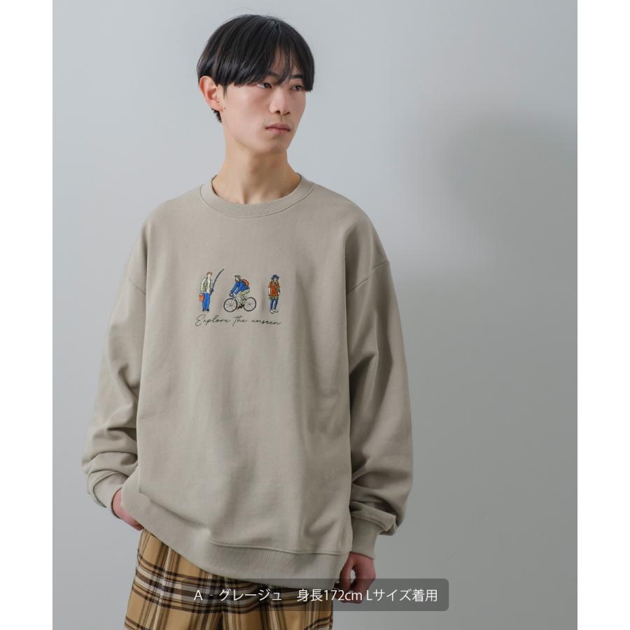 シティポップ刺繍 スウェット トレーナー メンズ レディース スエット 裏毛 クルーネック プルオーバー ビッグシルエット オーバーサイズ 大きいサイズ ゆったり | improves | 04