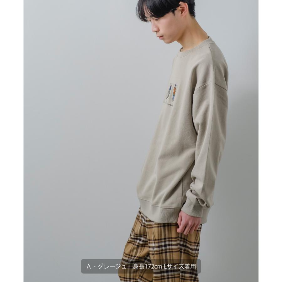 シティポップ刺繍 スウェット トレーナー メンズ レディース スエット 裏毛 クルーネック プルオーバー ビッグシルエット オーバーサイズ 大きいサイズ ゆったり | improves | 05