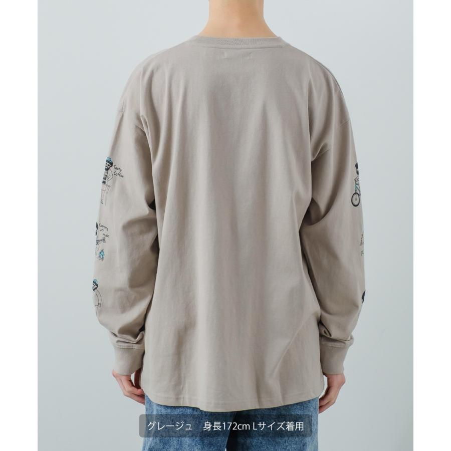 improves 袖プリント ロンT メンズ USコットン 長袖Tシャツ ロングT