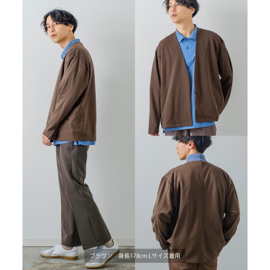 新品 ユナイテッドトウキョウ ジョーゼットノーカラージャケット 2 伸縮性 薄手 improves（インプローブス） ノーカラージャケット メンズ