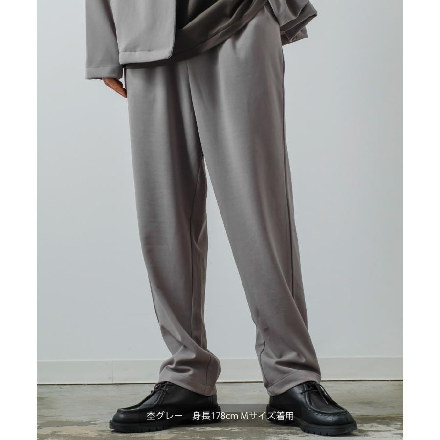 セットアップ対応 カットジョーゼット ワンタックパンツ メンズ スラックス トラウザーズ イージーパンツ テーパードパンツ とろみ きれいめ カジュアル モード | improves | 02