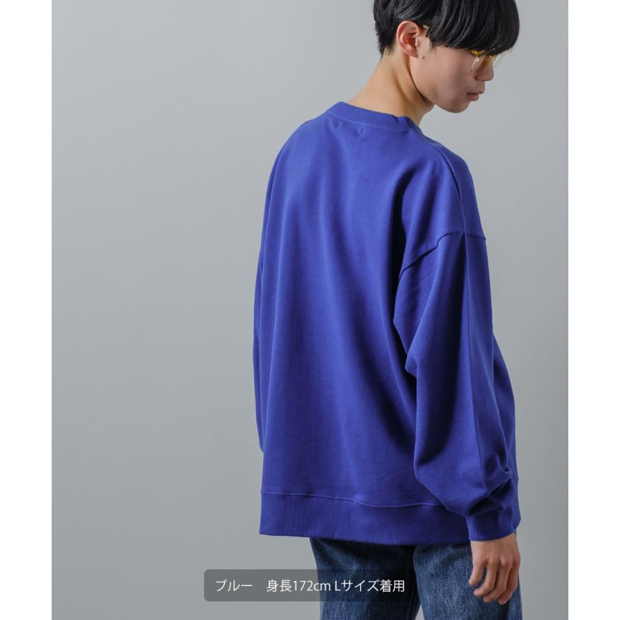 くまワンポイント刺繍 スウェット トレーナー メンズ レディース スエット クルーネック プルオーバー ビッグシルエット オーバーサイズ 大きいサイズ ゆったり | improves | 09