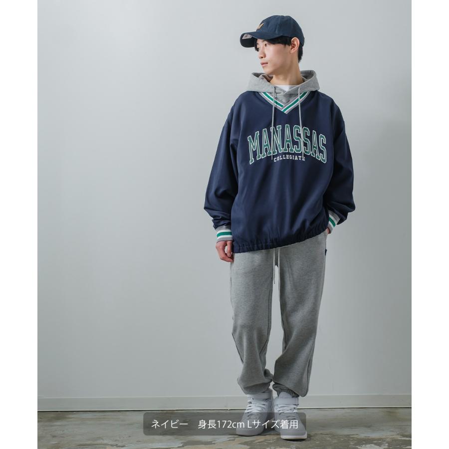 カレッジロゴ プルオーバー メンズ レディース Vネック ロンT 長袖 Tシャツ カットソー ビッグシルエット オーバーサイズ 大きいサイズ ゆったり 古着系 | improves | 12