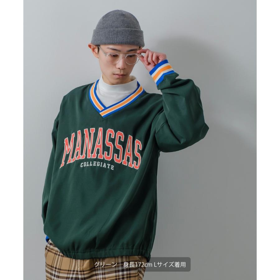 カレッジロゴ プルオーバー メンズ レディース Vネック ロンT 長袖 Tシャツ カットソー ビッグシルエット オーバーサイズ 大きいサイズ ゆったり 古着系 | improves | 07