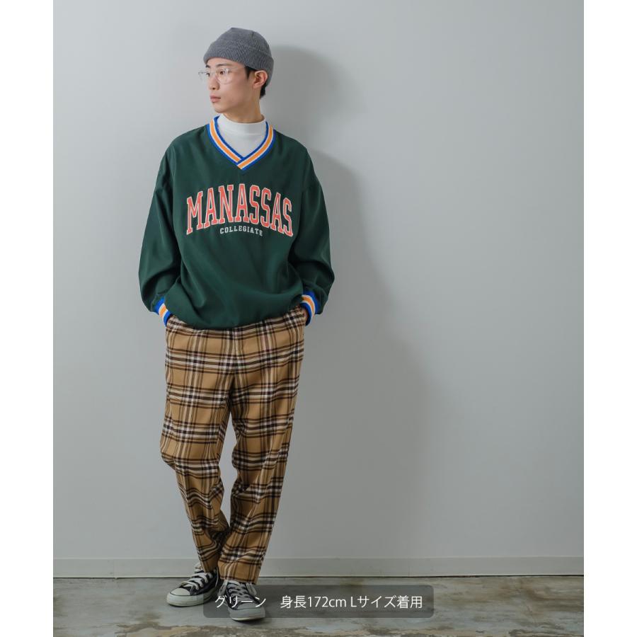 カレッジロゴ プルオーバー メンズ レディース Vネック ロンT 長袖 Tシャツ カットソー ビッグシルエット オーバーサイズ 大きいサイズ ゆったり 古着系 | improves | 09