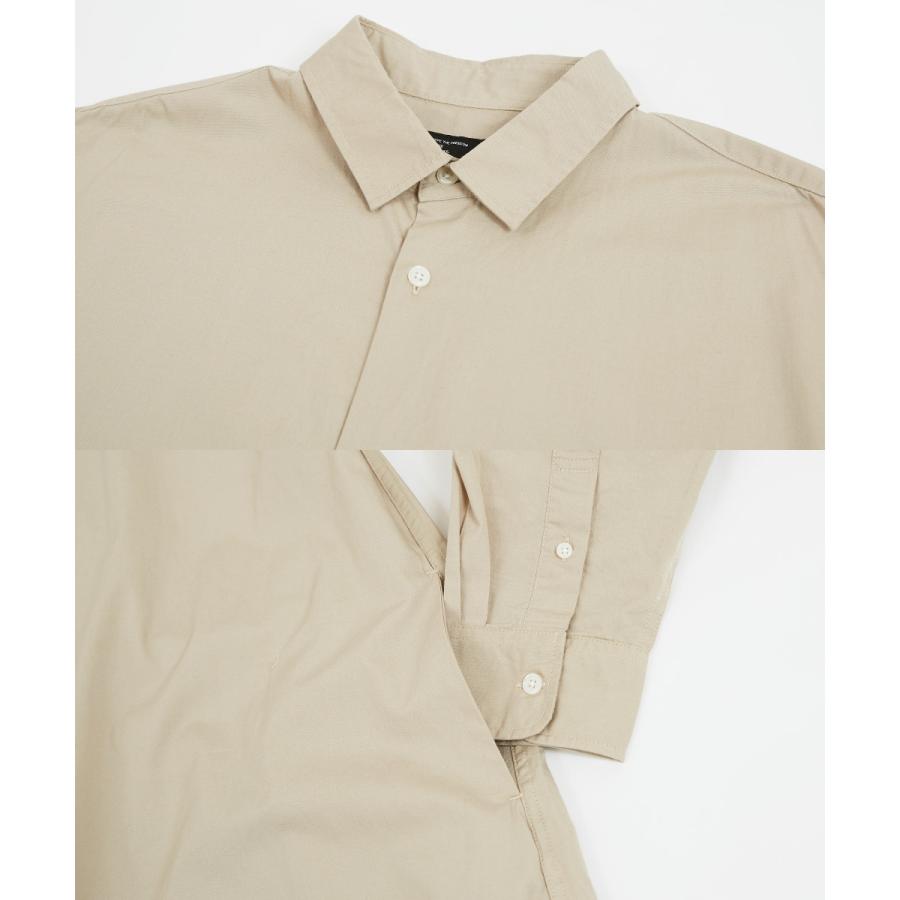 ビッグシルエット ロング丈 ブロードシャツ メンズ グランパシャツ 長袖 無地 ストライプシャツ オーバーシャツ コットン 綿100 オーバーサイズ 大きいサイズ 白 | improves | 19