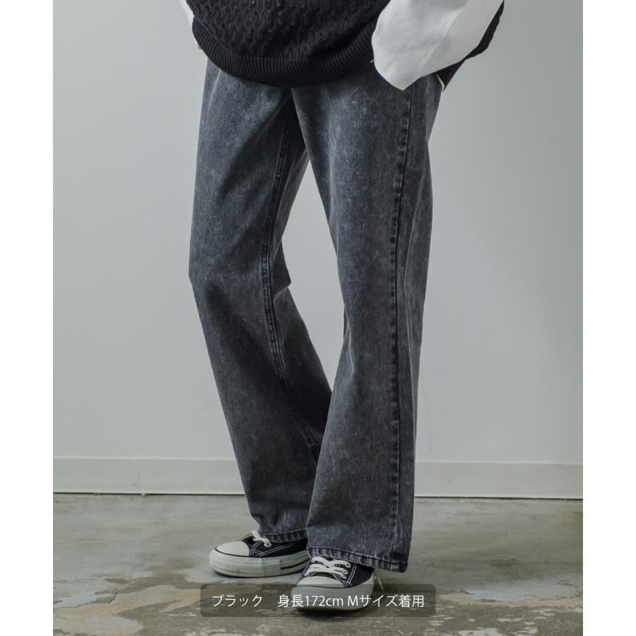 フレアカット ケミカルウォッシュ デニムパンツ メンズ フレアパンツ ワイドパンツ バギーパンツ シューカット ジーンズ ジーパン 古着系 韓国ファッション Improves インプローブス 通販 Yahoo ショッピング