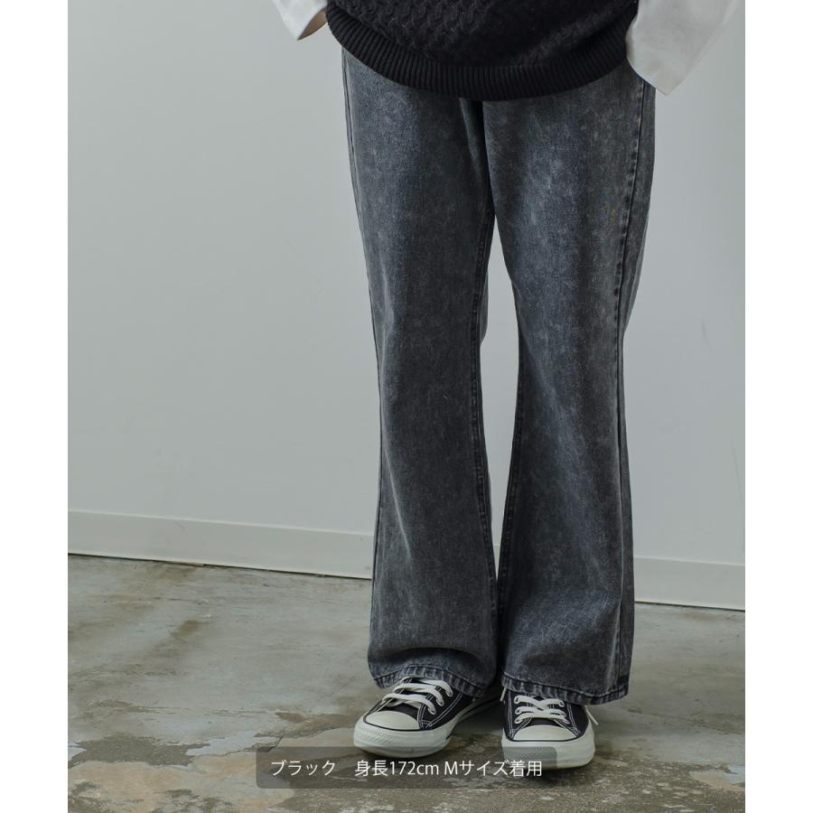 improves（インプローブス） フレアカット ケミカルウォッシュ デニム