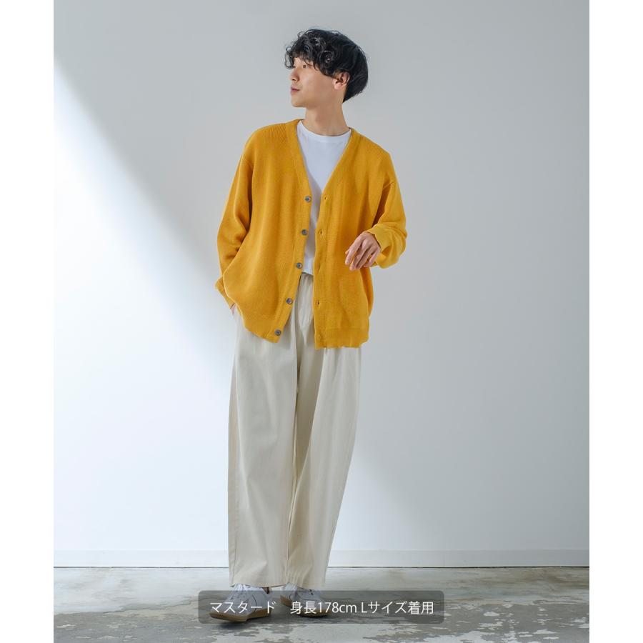 ニット カーディガン メンズ オーバーサイズ 畦編み 無地 Vネック セーター ビッグシルエット 大きいサイズ ゆったり きれいめ 韓国ファッション | improves | 10