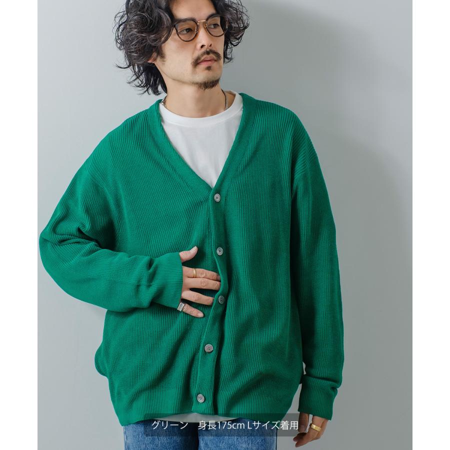ニット カーディガン メンズ オーバーサイズ 畦編み 無地 Vネック セーター ビッグシルエット 大きいサイズ ゆったり きれいめ 韓国ファッション | improves | 11