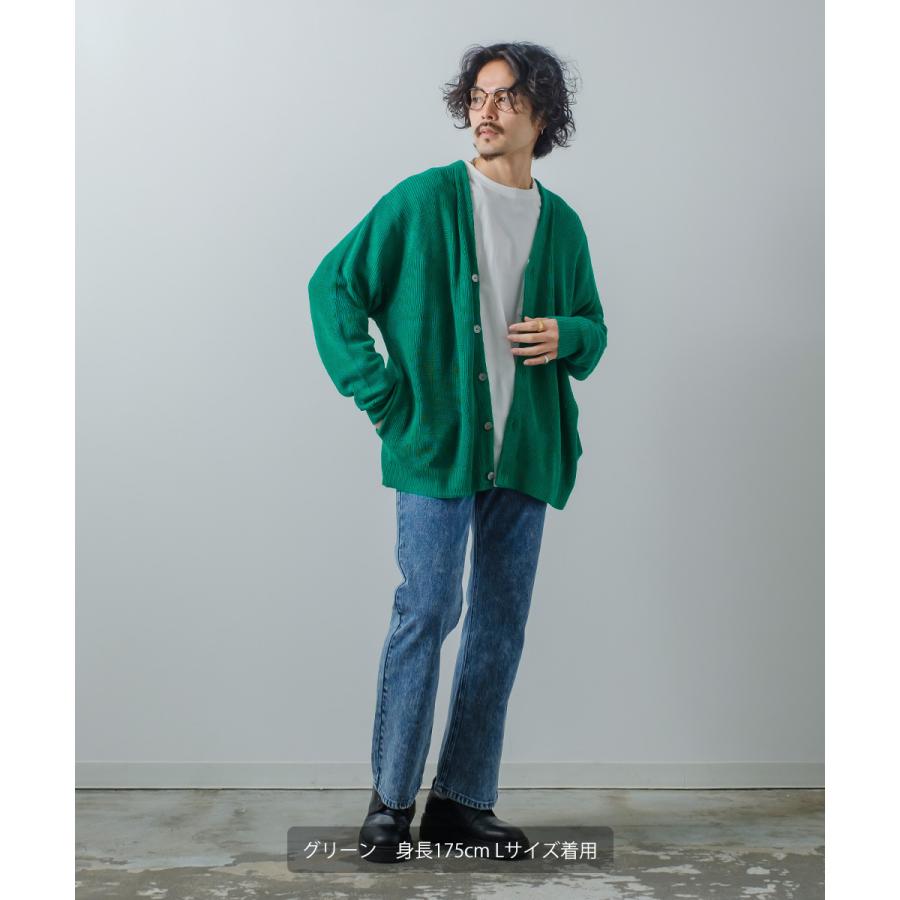 ニット カーディガン メンズ オーバーサイズ 畦編み 無地 Vネック セーター ビッグシルエット 大きいサイズ ゆったり きれいめ 韓国ファッション | improves | 12