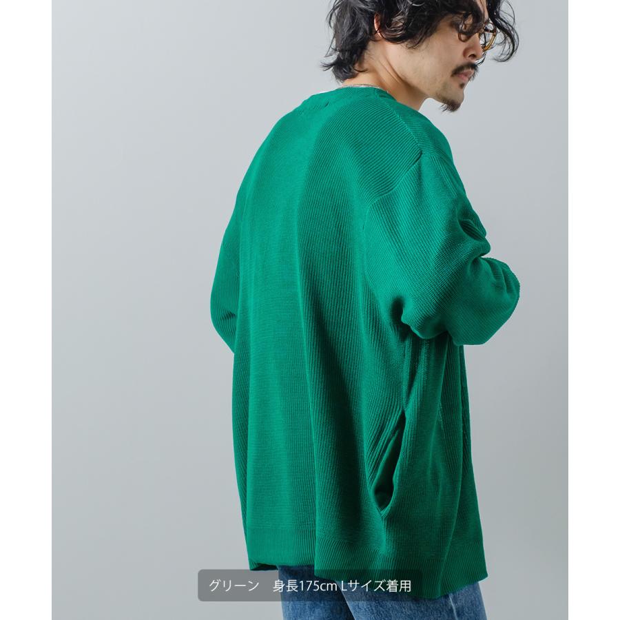 ニット カーディガン メンズ オーバーサイズ 畦編み 無地 Vネック セーター ビッグシルエット 大きいサイズ ゆったり きれいめ 韓国ファッション | improves | 13