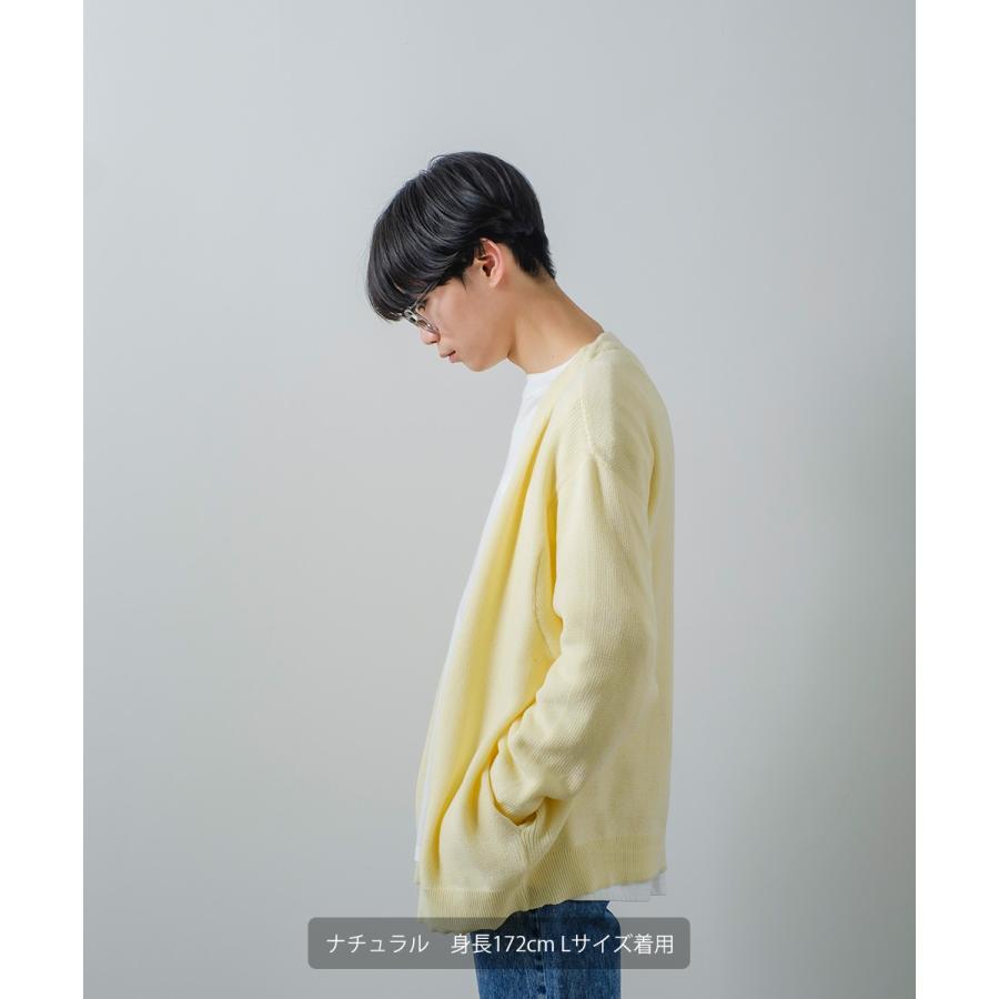 ニット カーディガン メンズ オーバーサイズ 畦編み 無地 Vネック セーター ビッグシルエット 大きいサイズ ゆったり きれいめ 韓国ファッション | improves | 02