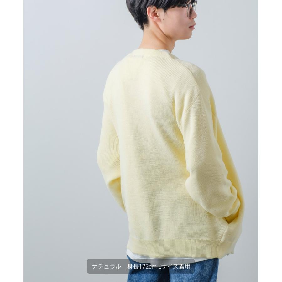 ニット カーディガン メンズ オーバーサイズ 畦編み 無地 Vネック セーター ビッグシルエット 大きいサイズ ゆったり きれいめ 韓国ファッション | improves | 03