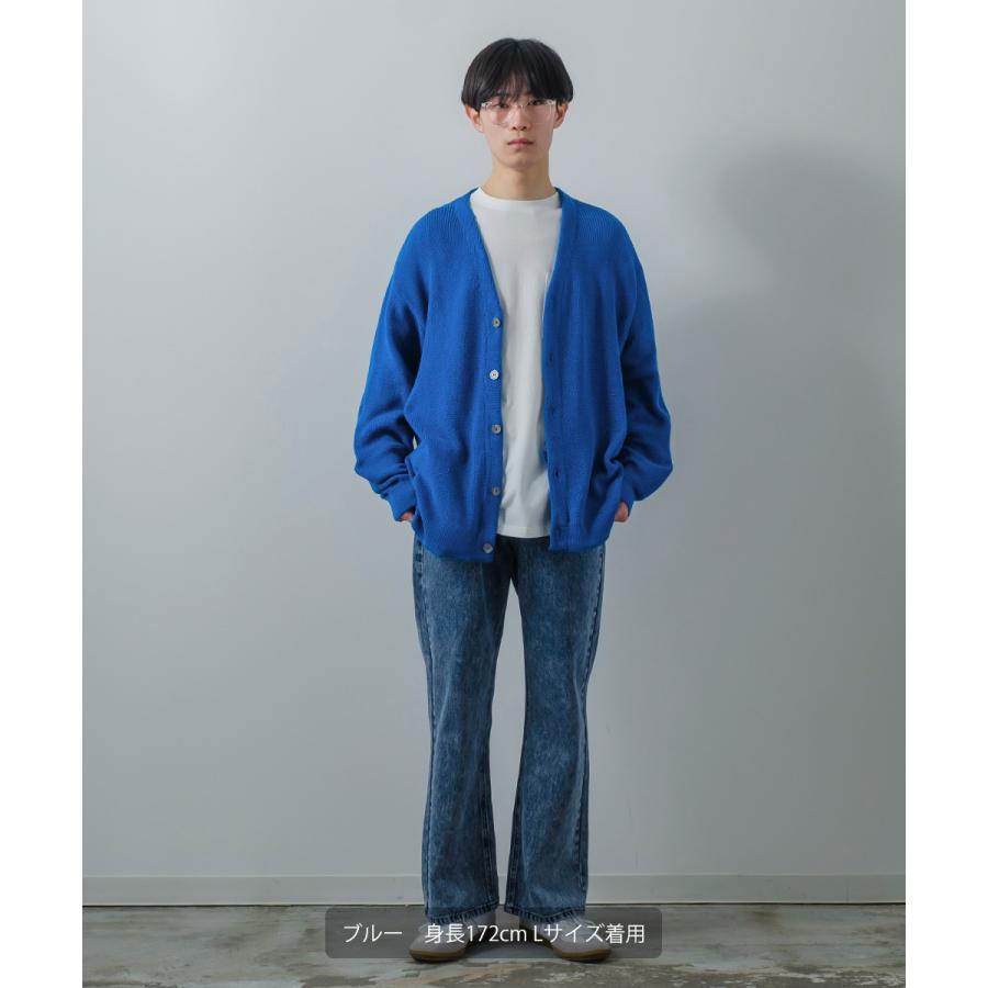 ニット カーディガン メンズ オーバーサイズ 畦編み 無地 Vネック セーター ビッグシルエット 大きいサイズ ゆったり きれいめ 韓国ファッション | improves | 06