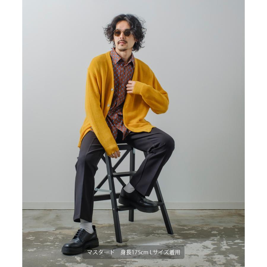 ニット カーディガン メンズ オーバーサイズ 畦編み 無地 Vネック セーター ビッグシルエット 大きいサイズ ゆったり きれいめ 韓国ファッション | improves | 08