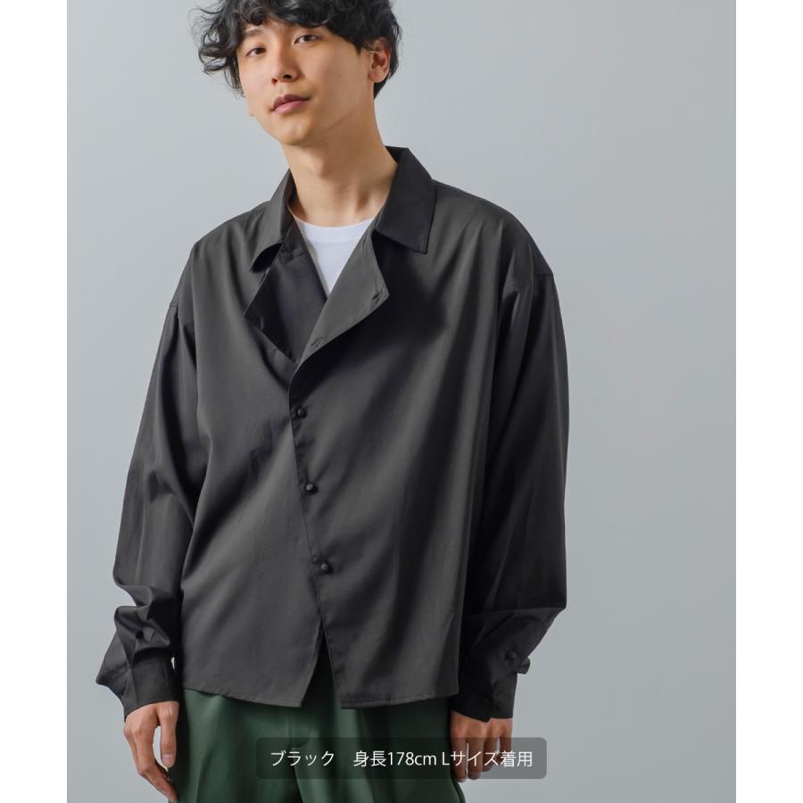 ダブルライダースジャケット風 ショート丈 シャツ メンズ レディース シャツジャケット 長袖 ビッグシルエット オーバーサイズ 大きいサイズ ゆったり 古着系 | improves | 12