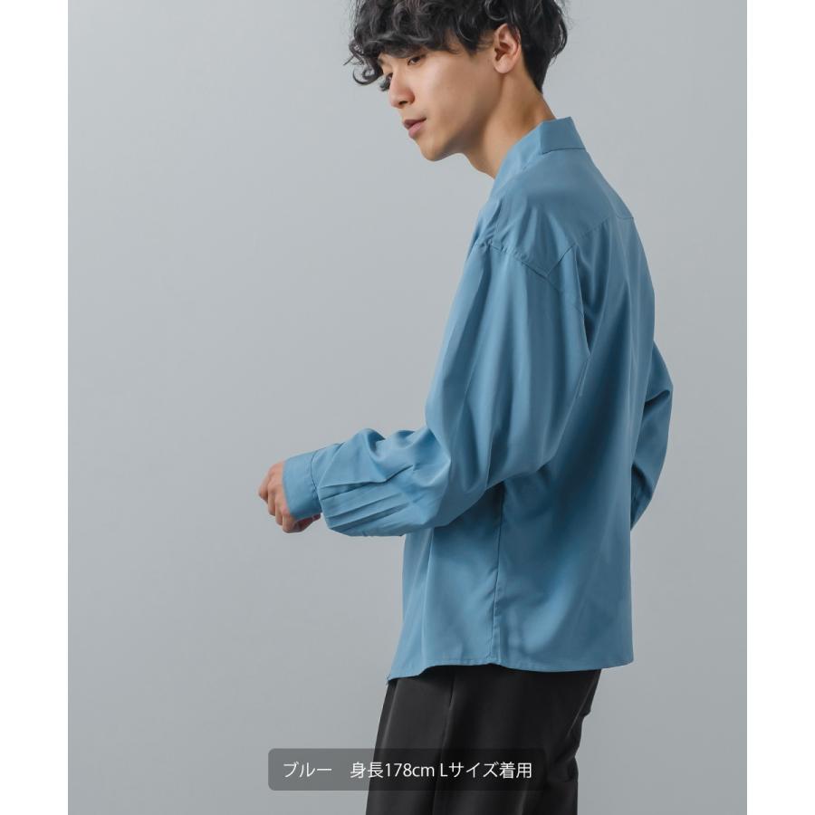 ダブルライダースジャケット風 ショート丈 シャツ メンズ レディース シャツジャケット 長袖 ビッグシルエット オーバーサイズ 大きいサイズ ゆったり 古着系 | improves | 05