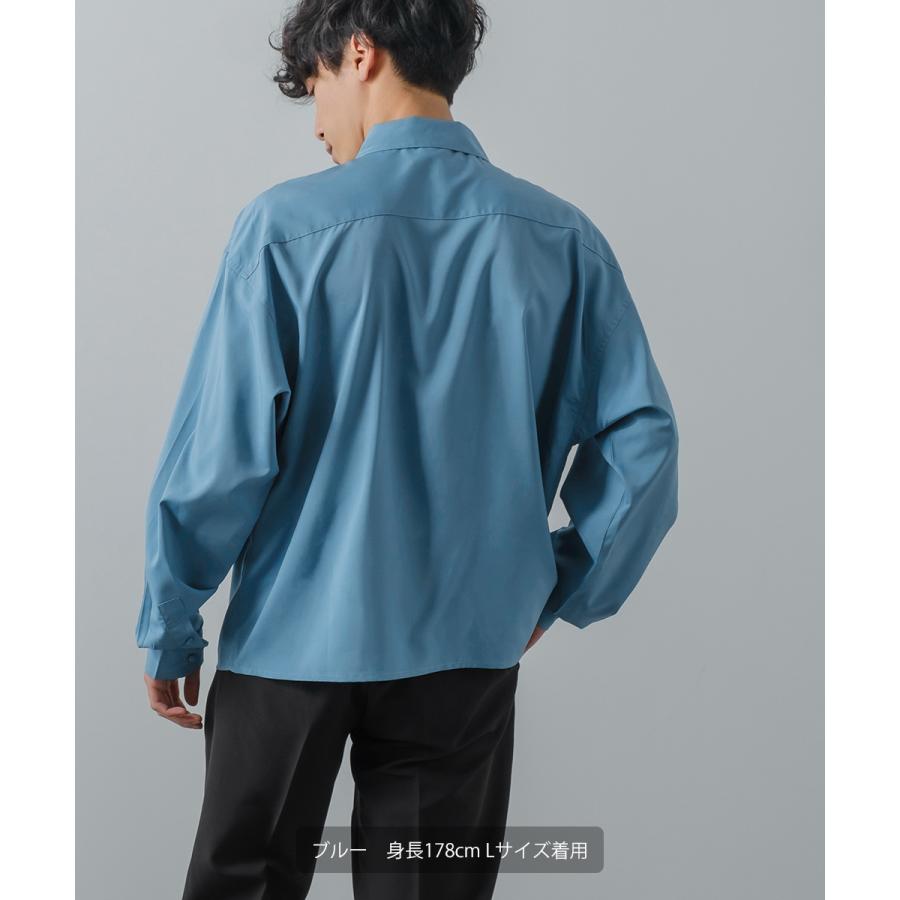 ダブルライダースジャケット風 ショート丈 シャツ メンズ レディース シャツジャケット 長袖 ビッグシルエット オーバーサイズ 大きいサイズ ゆったり 古着系 | improves | 06