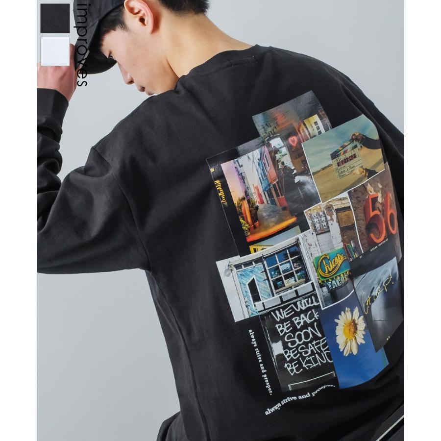 improves フォトコラージュ バックプリント ロングTシャツ improves フォトコラージュ バックプリント ロングTシャツ