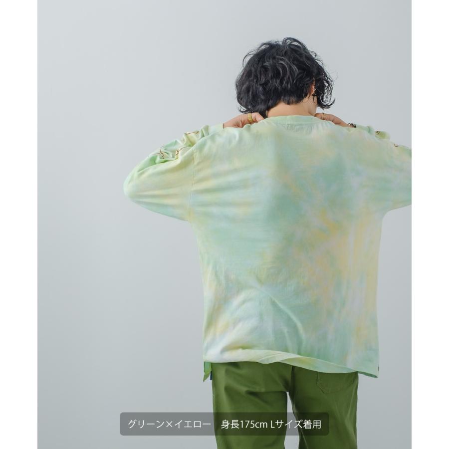improves タイダイ染め プリント ロングTシャツ メンズ ロゴ