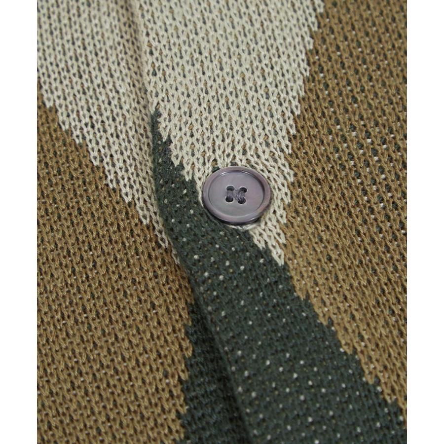 総柄ジャガードカーディガン メンズ アーガイル Vネック カーディガン ビッグシルエット オーバーサイズ ドロップショルダー ゆったり カジュアル | improves | 13