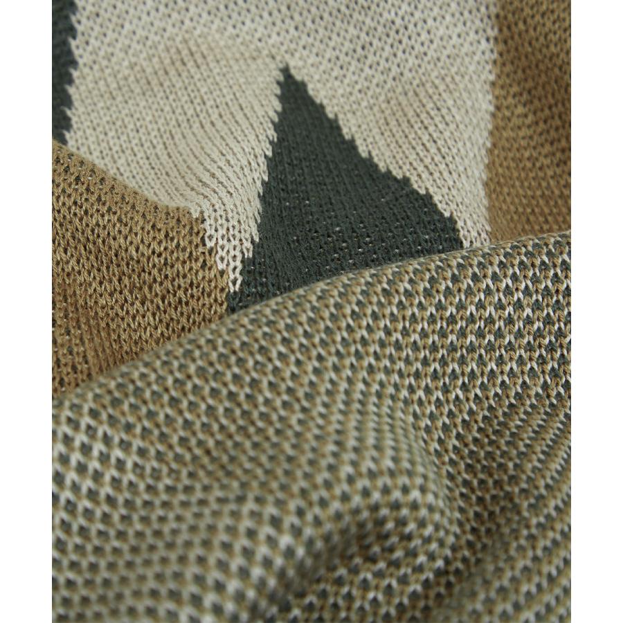 総柄ジャガードカーディガン メンズ アーガイル Vネック カーディガン ビッグシルエット オーバーサイズ ドロップショルダー ゆったり カジュアル | improves | 16