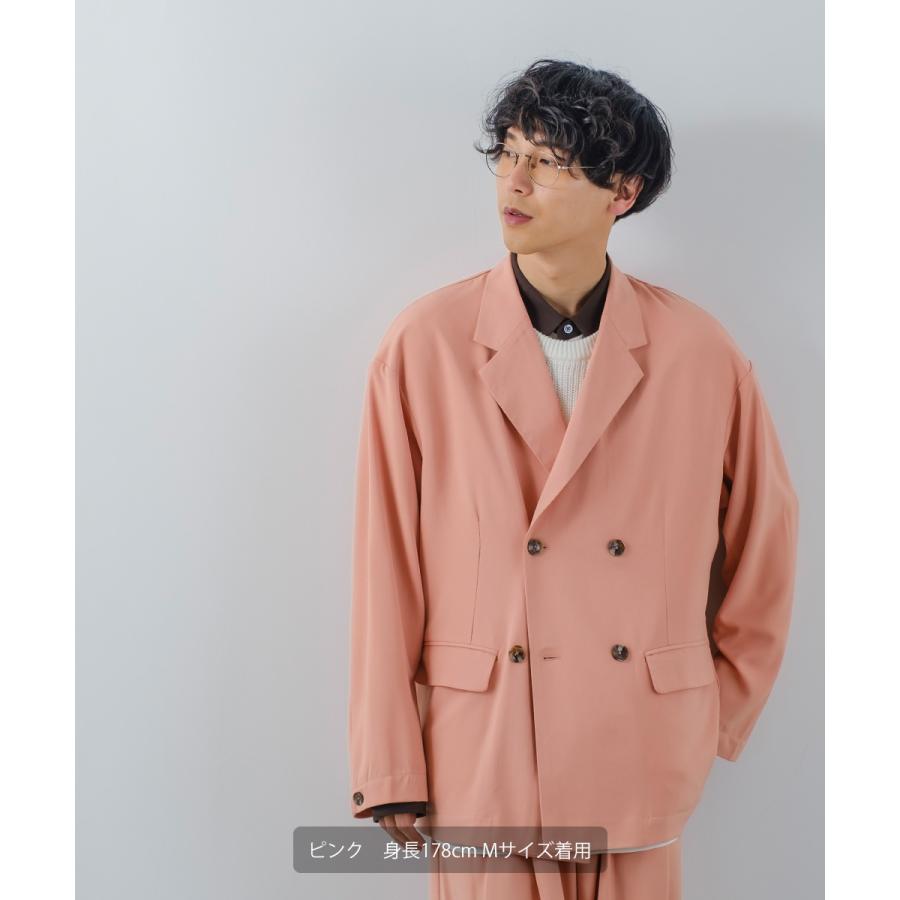 テーラードジャケット メンズ ダブル パステルカラー セットアップ対応 ノッチドラペル オーバーサイズ ドロップショルダー ストレッチ ダブルブレスト | improves | 11