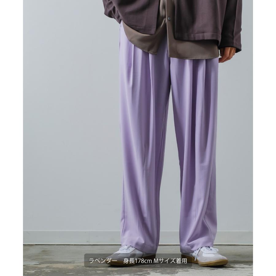 パステルカラー ワイド スラックスパンツ メンズ セットアップ対応 バルーンシルエット タック センタープレス イージーパンツ | improves | 01