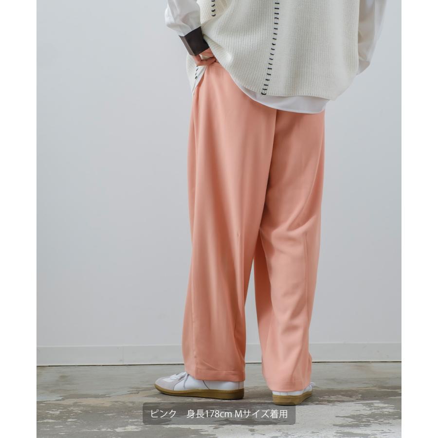 パステルカラー ワイド スラックスパンツ メンズ セットアップ対応 バルーンシルエット タック センタープレス イージーパンツ | improves | 11