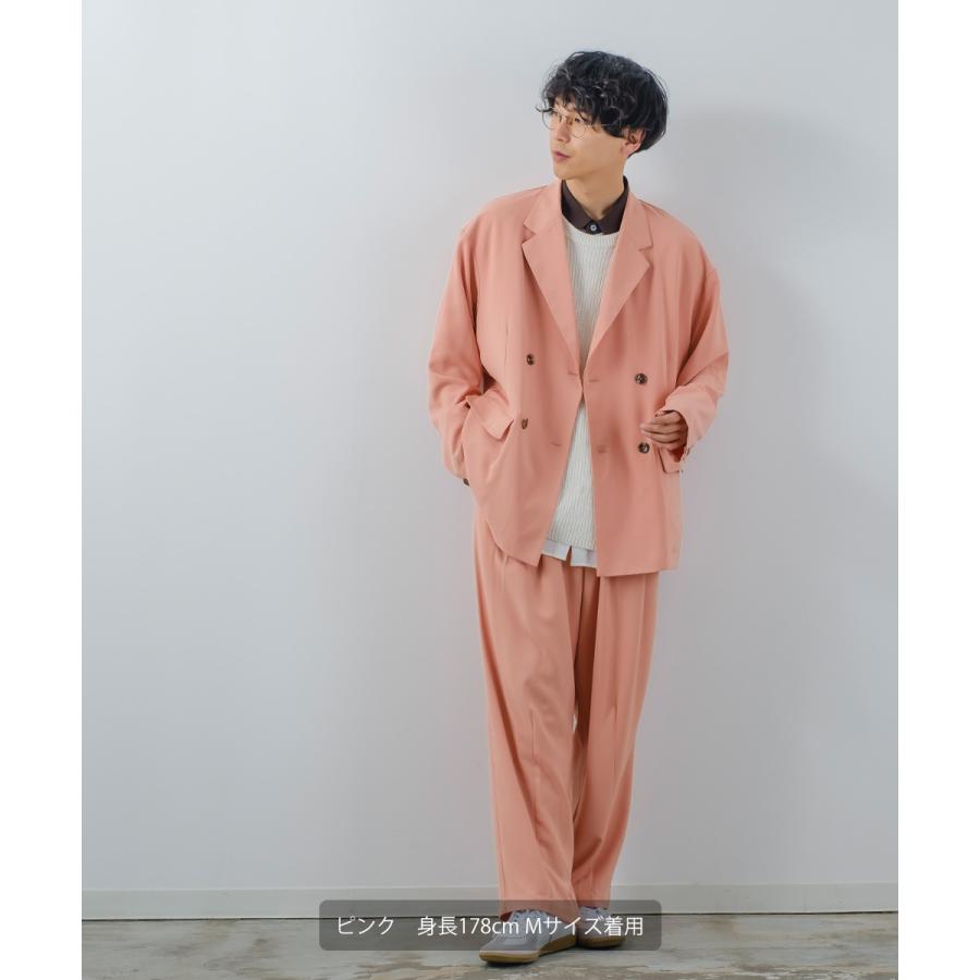 パステルカラー ワイド スラックスパンツ メンズ セットアップ対応 バルーンシルエット タック センタープレス イージーパンツ | improves | 13