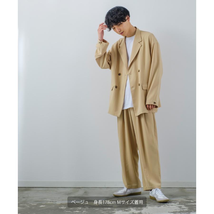 パステルカラー ワイド スラックスパンツ メンズ セットアップ対応 バルーンシルエット タック センタープレス イージーパンツ | improves | 16