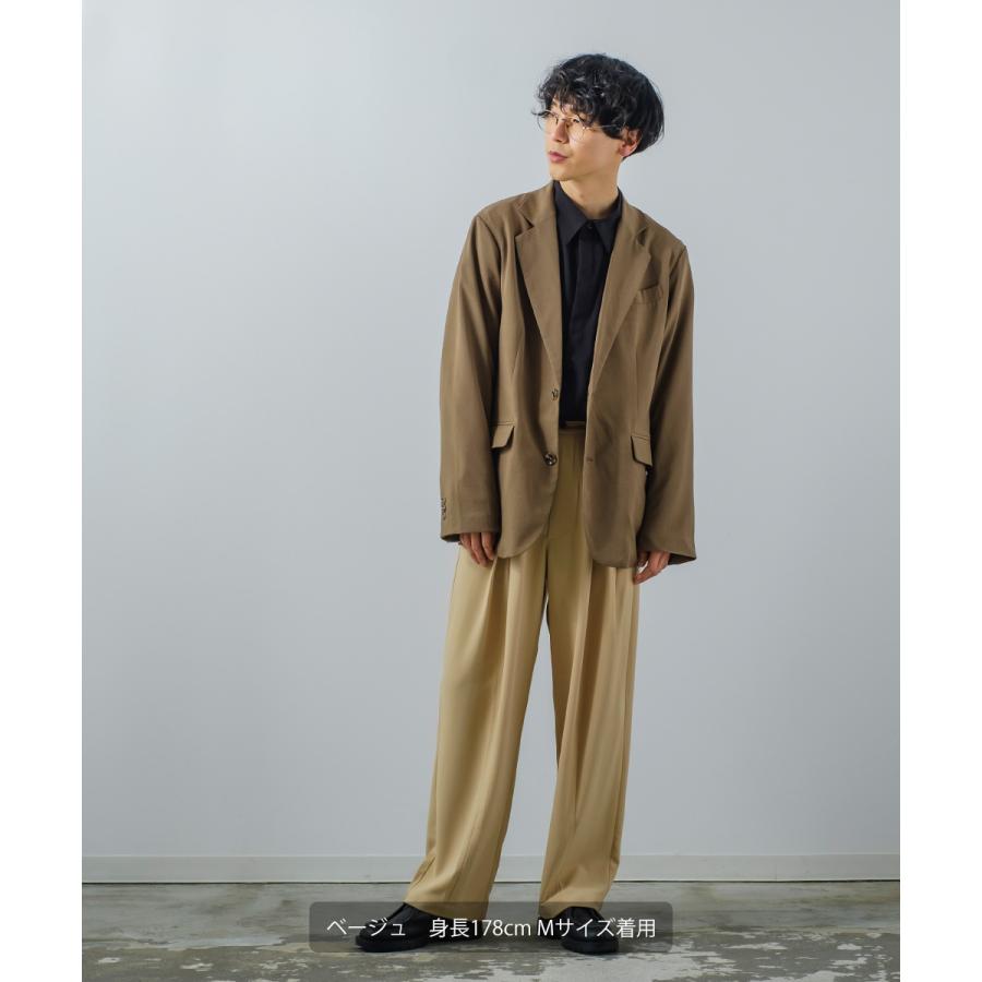 パステルカラー ワイド スラックスパンツ メンズ セットアップ対応 バルーンシルエット タック センタープレス イージーパンツ | improves | 17